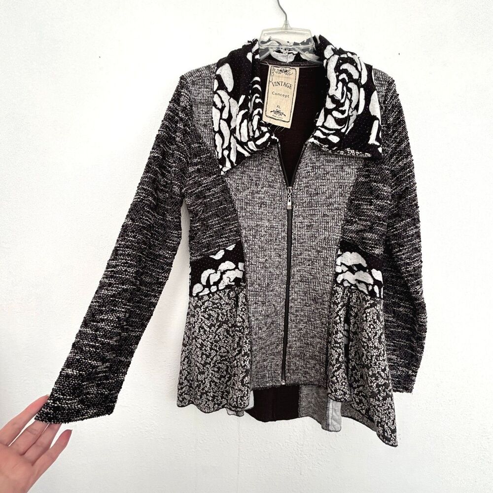 Womens Whimsigoth Fairy Grunge Longline Cardigan XL Boho Indie Artsy Patchwork
